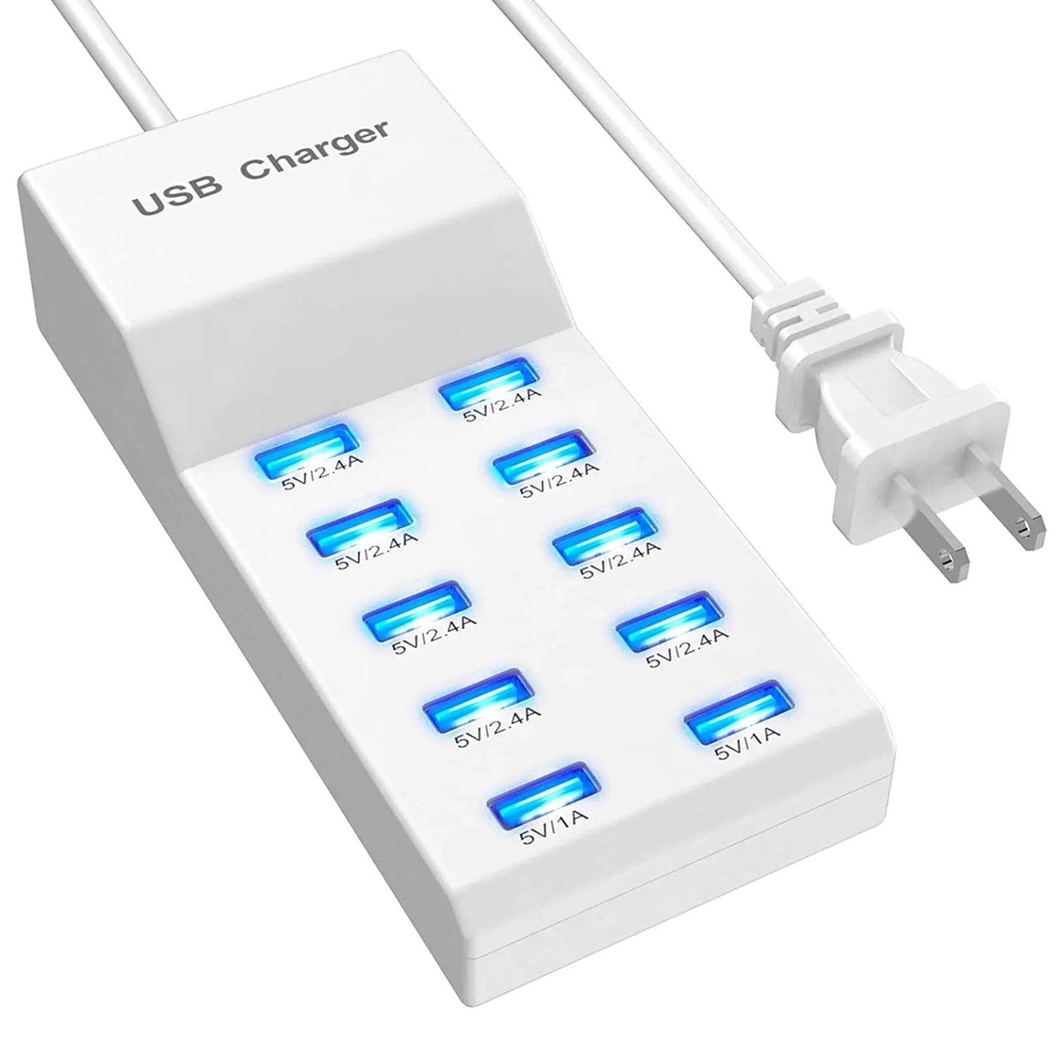 10-Ports 50W USB Wall Fast Charging Power Adapter