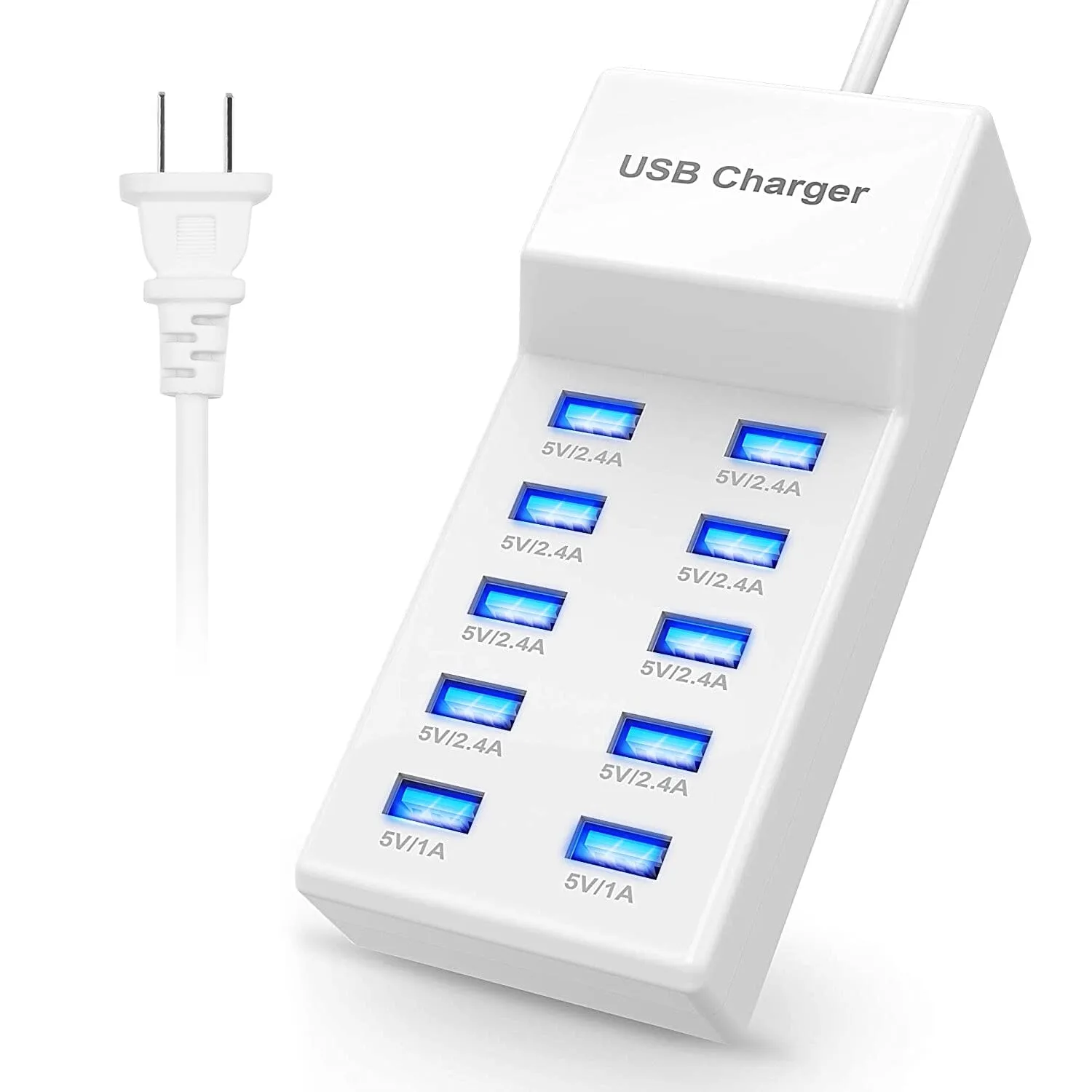 10-Ports 50W USB Wall Fast Charging Power Adapter