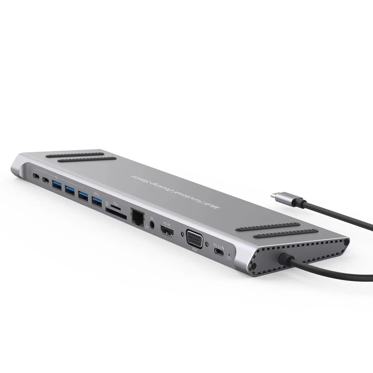 13 in 1 USB C Docking Station Network Hub with HDMI VGA PD 3.0 USB C 10/100M Gigabit Laptop Stand for MacBook iPad Surface pro