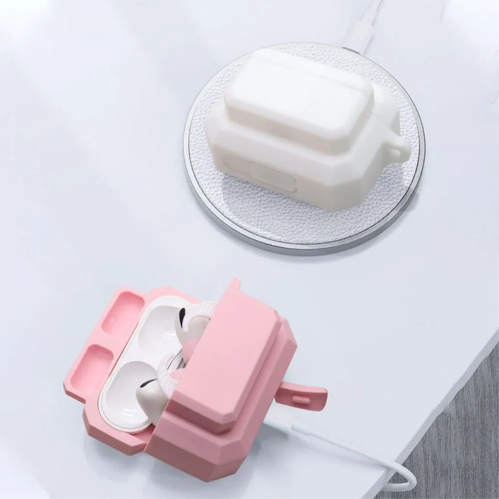 3-in-1 AirPods Pro silicone case with ear tip   carabiner - Blackish Green