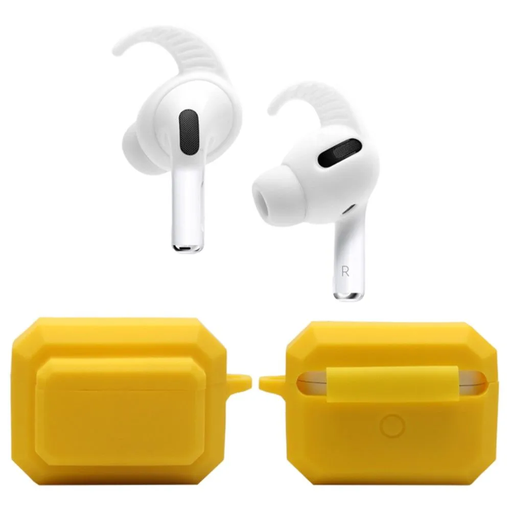 3-in-1 AirPods Pro silicone case with ear tip   carabiner - Luminous Green