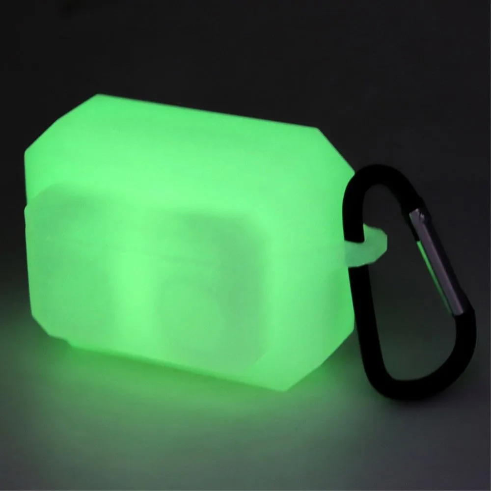 3-in-1 AirPods Pro silicone case with ear tip   carabiner - Luminous Green