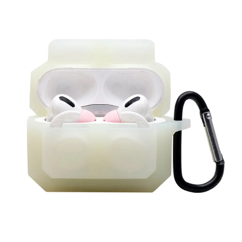 3-in-1 AirPods Pro silicone case with ear tip   carabiner - Luminous Green