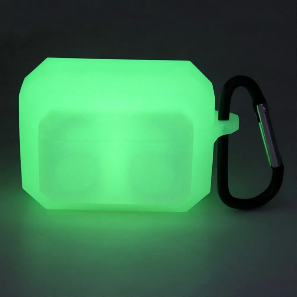 3-in-1 AirPods Pro silicone case with ear tip   carabiner - Luminous Green