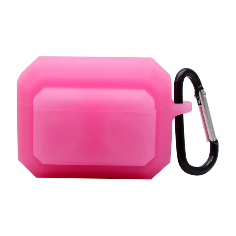 3-in-1 AirPods Pro silicone case with ear tip   carabiner - Luminous Pink