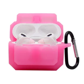 3-in-1 AirPods Pro silicone case with ear tip   carabiner - Luminous Pink