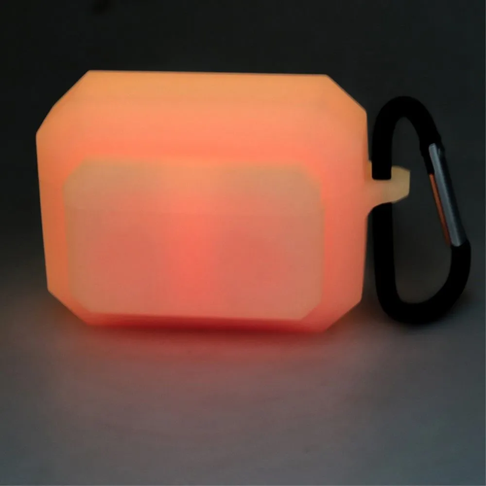 3-in-1 AirPods Pro silicone case with ear tip   carabiner - Luminous Pink