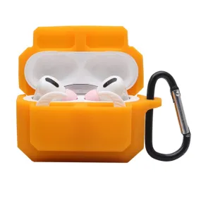 3-in-1 AirPods Pro silicone case with ear tip   carabiner - Orange