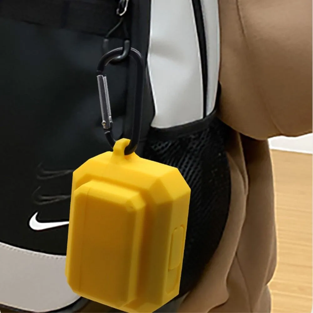 3-in-1 AirPods Pro silicone case with ear tip   carabiner - Yellow