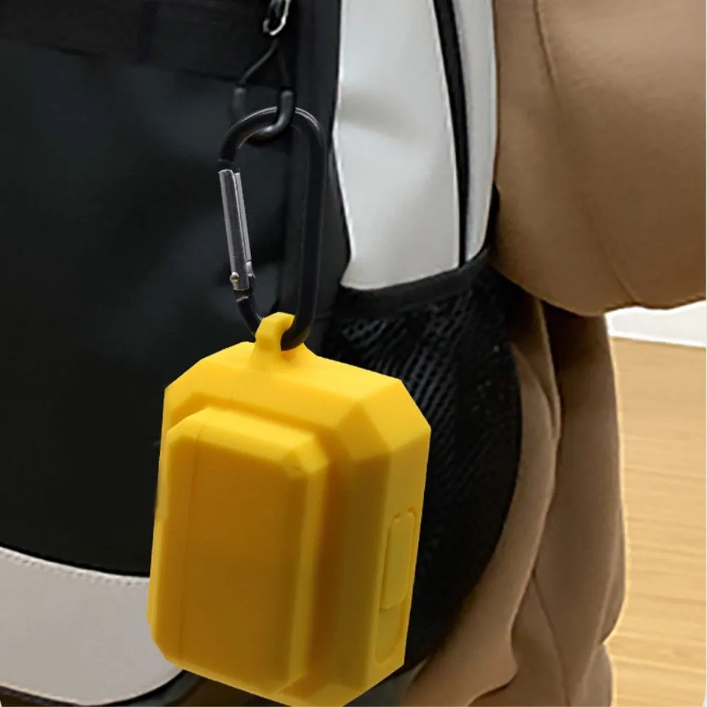 3-in-1 AirPods Pro silicone case with ear tip   carabiner - Yellow