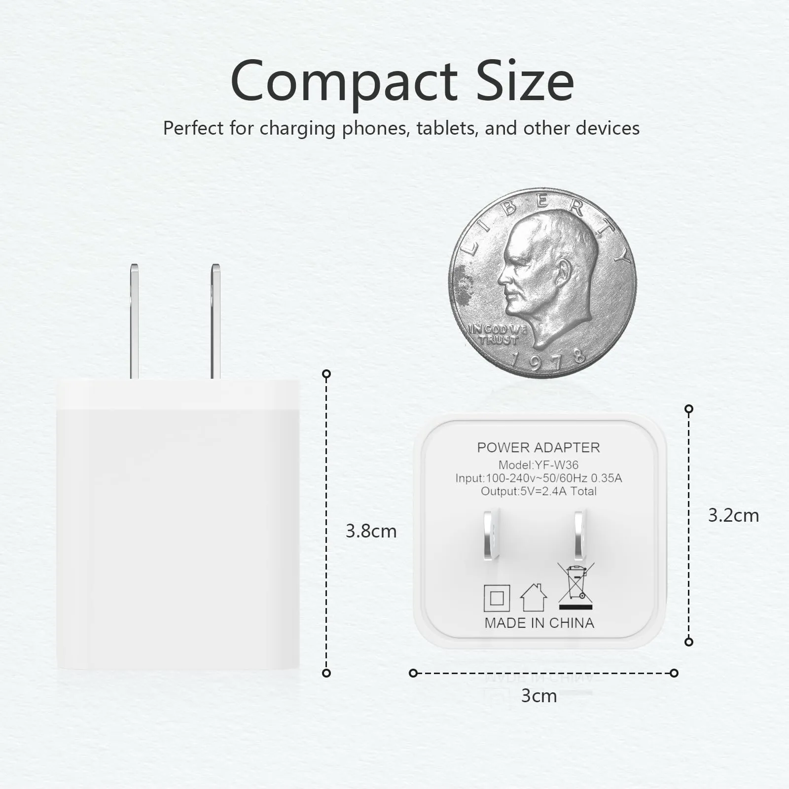 5Pack USB Wall Charger, iGENJUN 2.4A Dual USB Port Cube Power Plug Adapter Fast Phone Charger Block Charging Box Brick for iPhone 16/16 Pro/16 Pro Max/15, Samsung Galaxy, Pixel, LG, Android-White