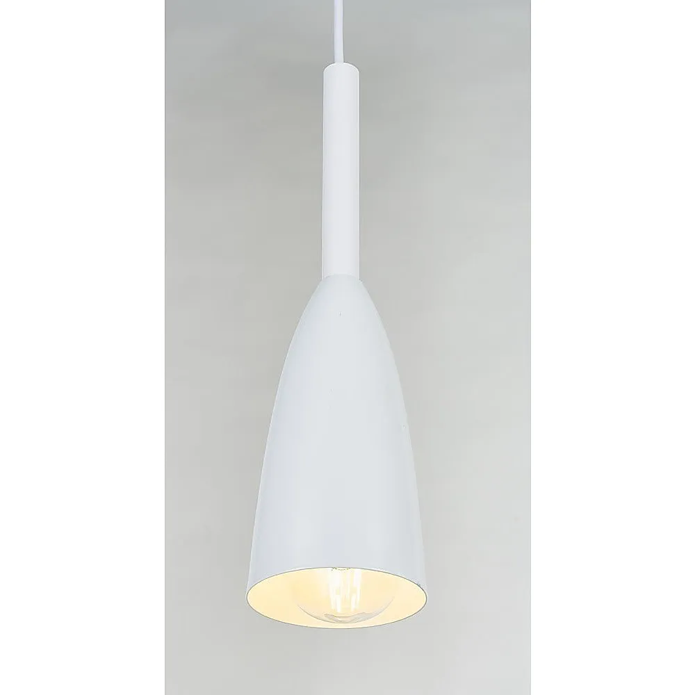 Adjustable White Pendant Light, Kitchen Lamp, 60W, Palermo