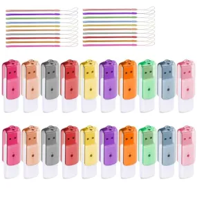 AGECASH 128GB Flash Drive USB 2.0 Thumb Drives 5 Pack with Landyard, Swivel ABS Plastic USB Key Memory Sticks Pendrive Zip Drive USB Drive 128GB USB Jump Drive, U Disk for Back to School & Office