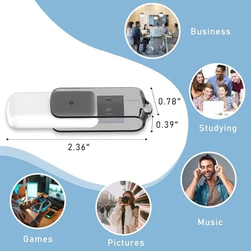 AGECASH 128GB Flash Drive USB 2.0 Thumb Drives 5 Pack with Landyard, Swivel ABS Plastic USB Key Memory Sticks Pendrive Zip Drive USB Drive 128GB USB Jump Drive, U Disk for Back to School & Office