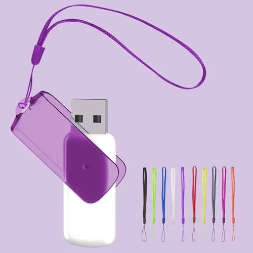 AGECASH 128GB Flash Drive USB 2.0 Thumb Drives 5 Pack with Landyard, Swivel ABS Plastic USB Key Memory Sticks Pendrive Zip Drive USB Drive 128GB USB Jump Drive, U Disk for Back to School & Office