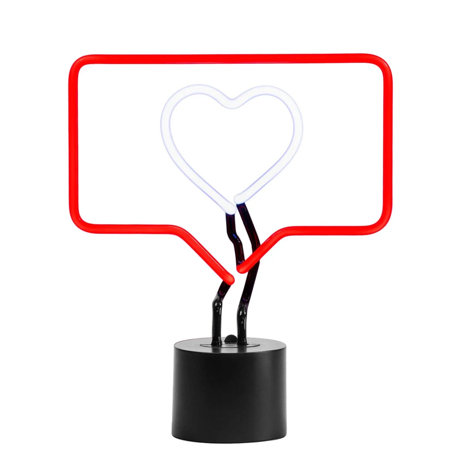 Amped & Co Fave Neon Desk Light, The Like Sign Symbol, Real Neon, Red Box Outline