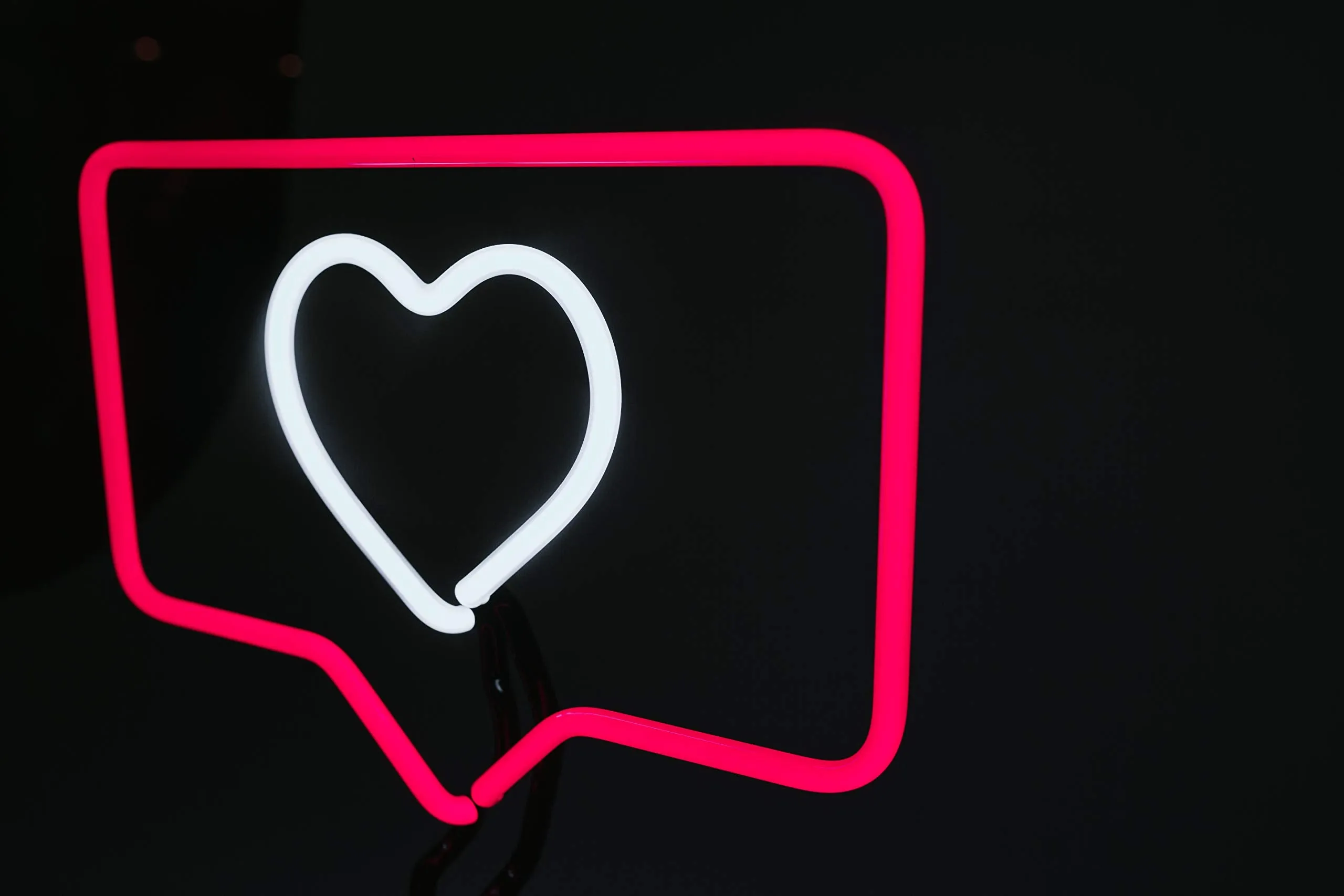 Amped & Co Fave Neon Desk Light, The Like Sign Symbol, Real Neon, Red Box Outline
