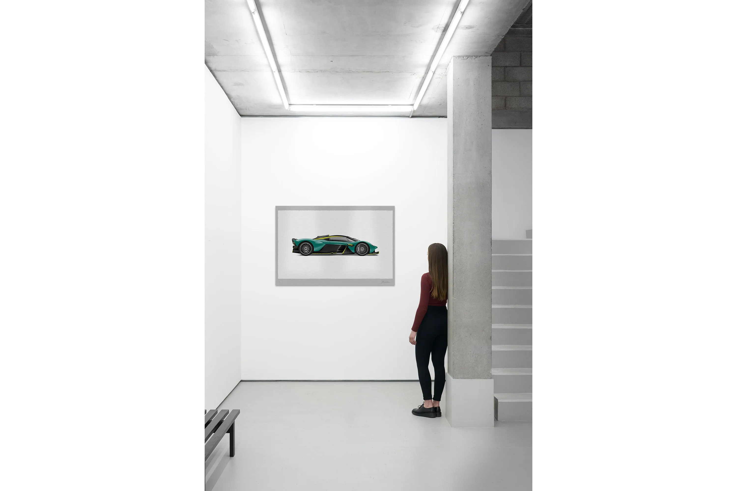 Aston Martin Valkyrie - 150cm Half Tone Flat Bed Print - Side View
