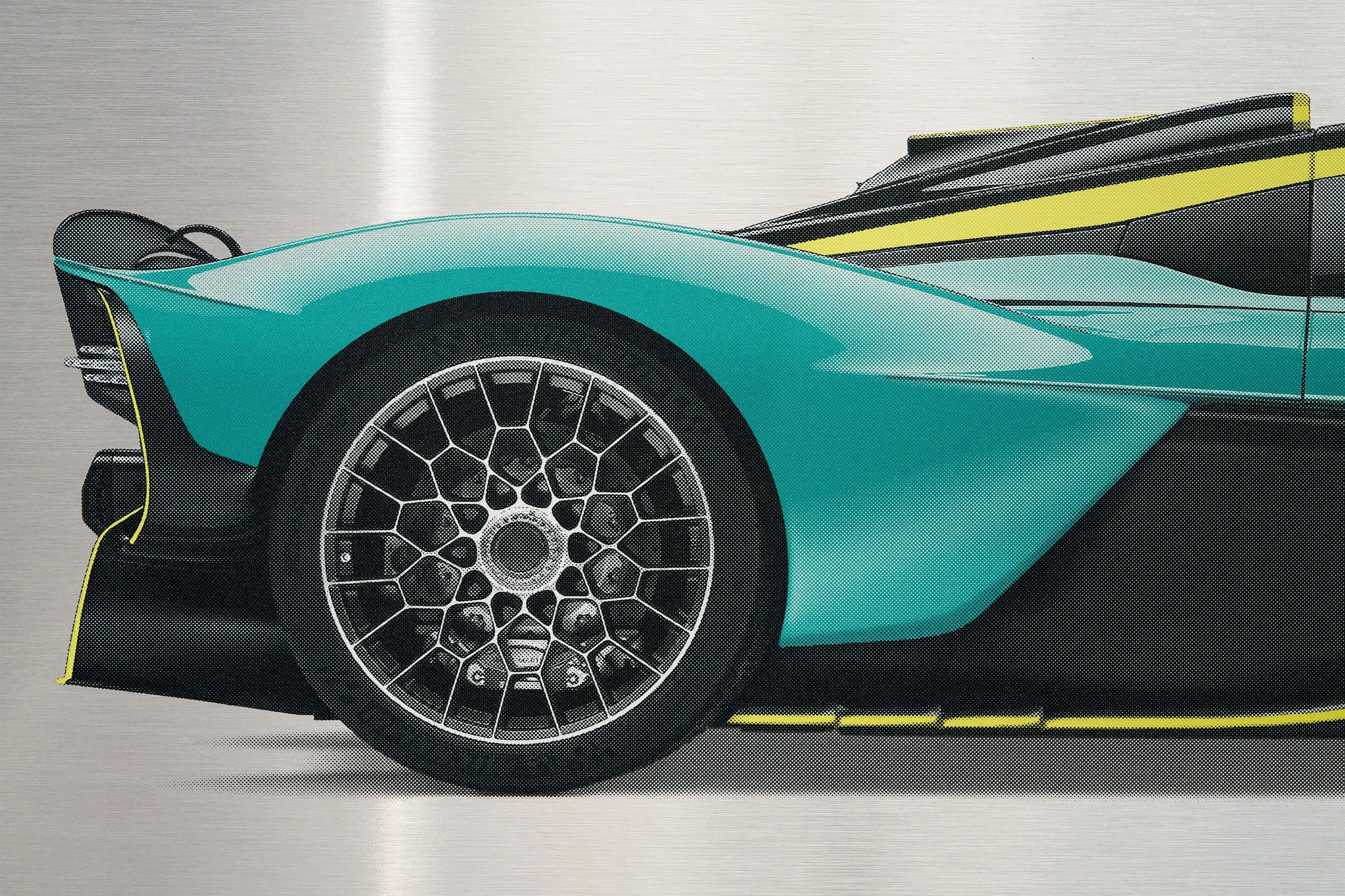 Aston Martin Valkyrie - 150cm Half Tone Flat Bed Print - Side View