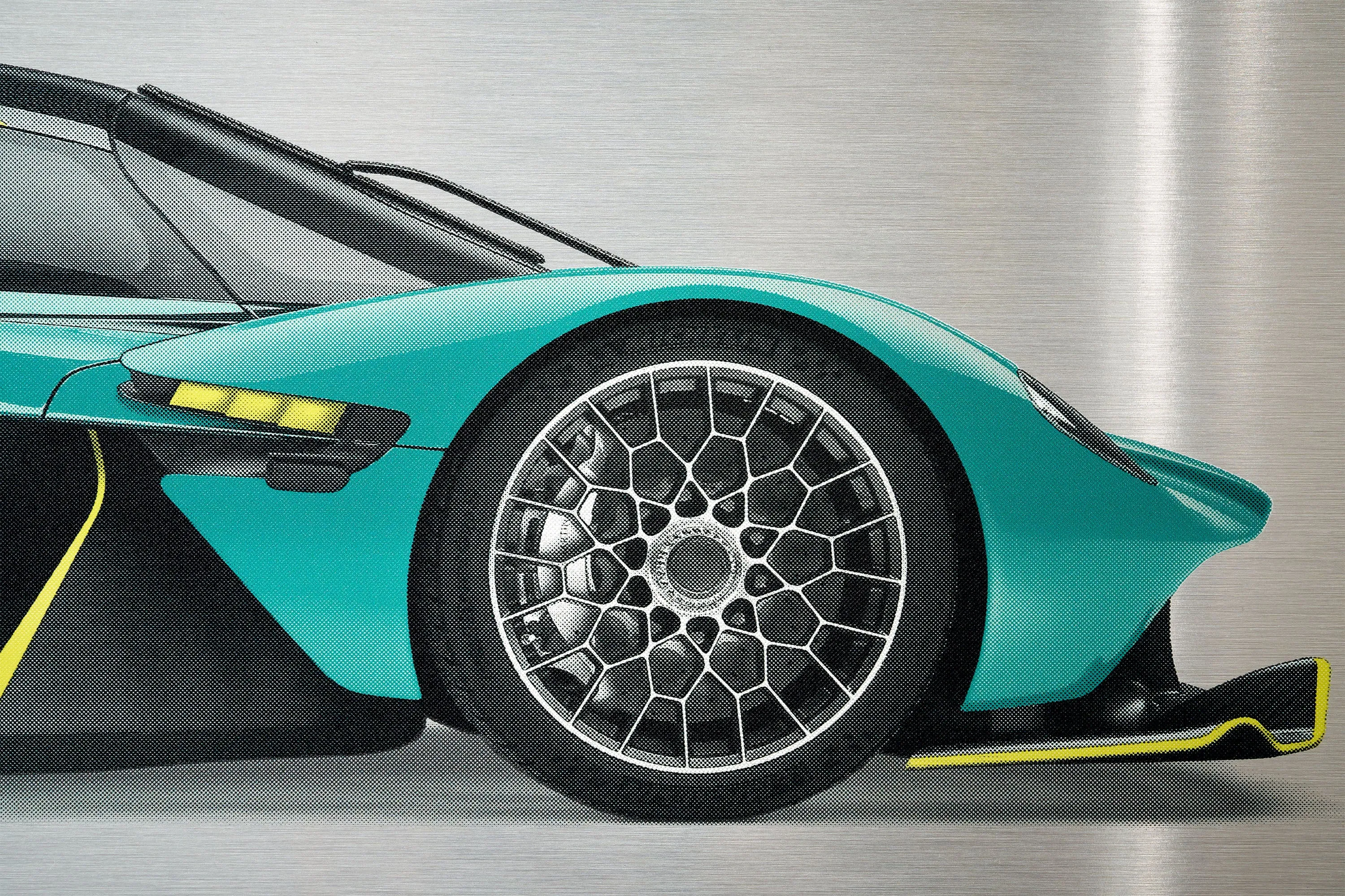 Aston Martin Valkyrie - 150cm Half Tone Flat Bed Print - Side View