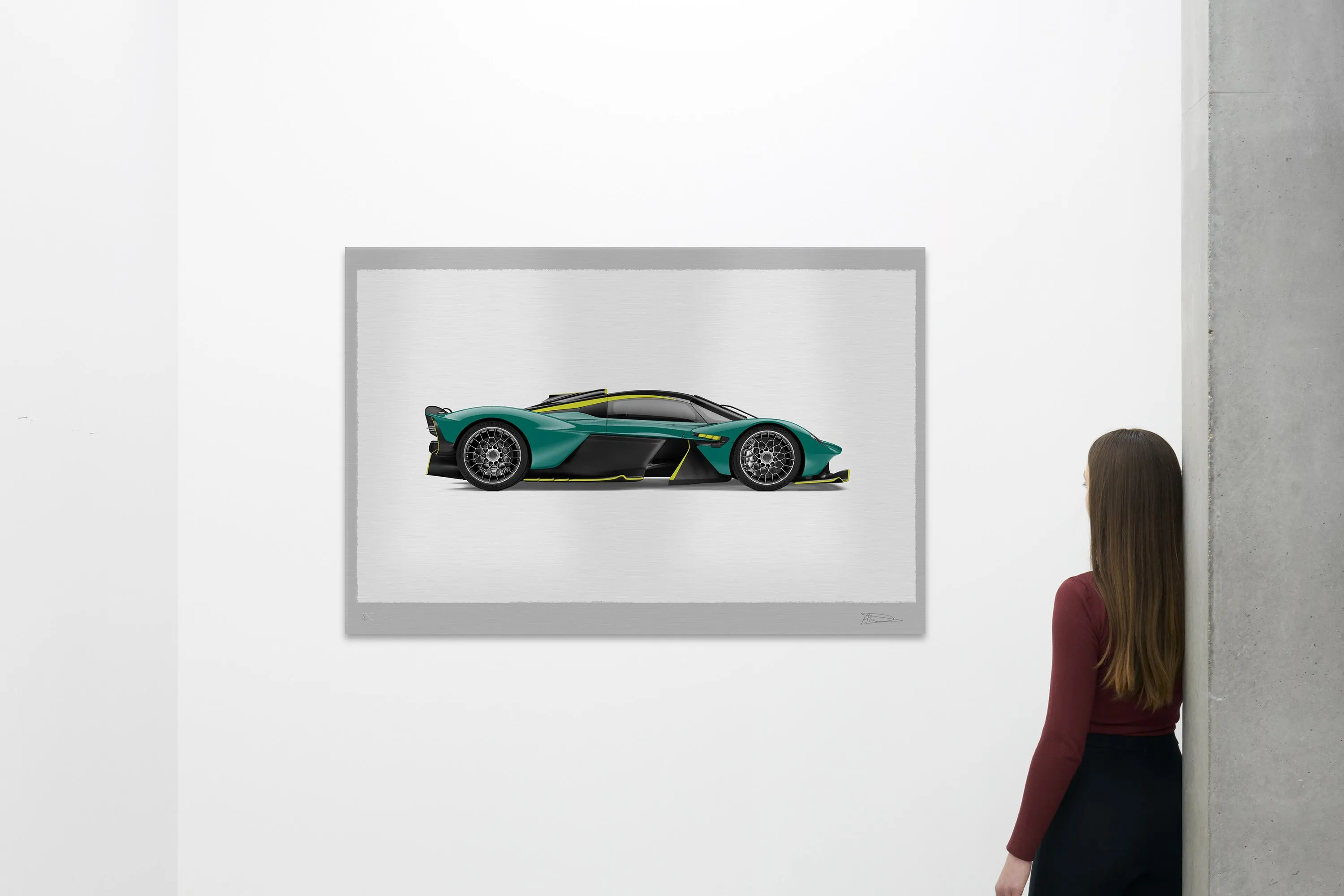 Aston Martin Valkyrie - 150cm Half Tone Flat Bed Print - Side View