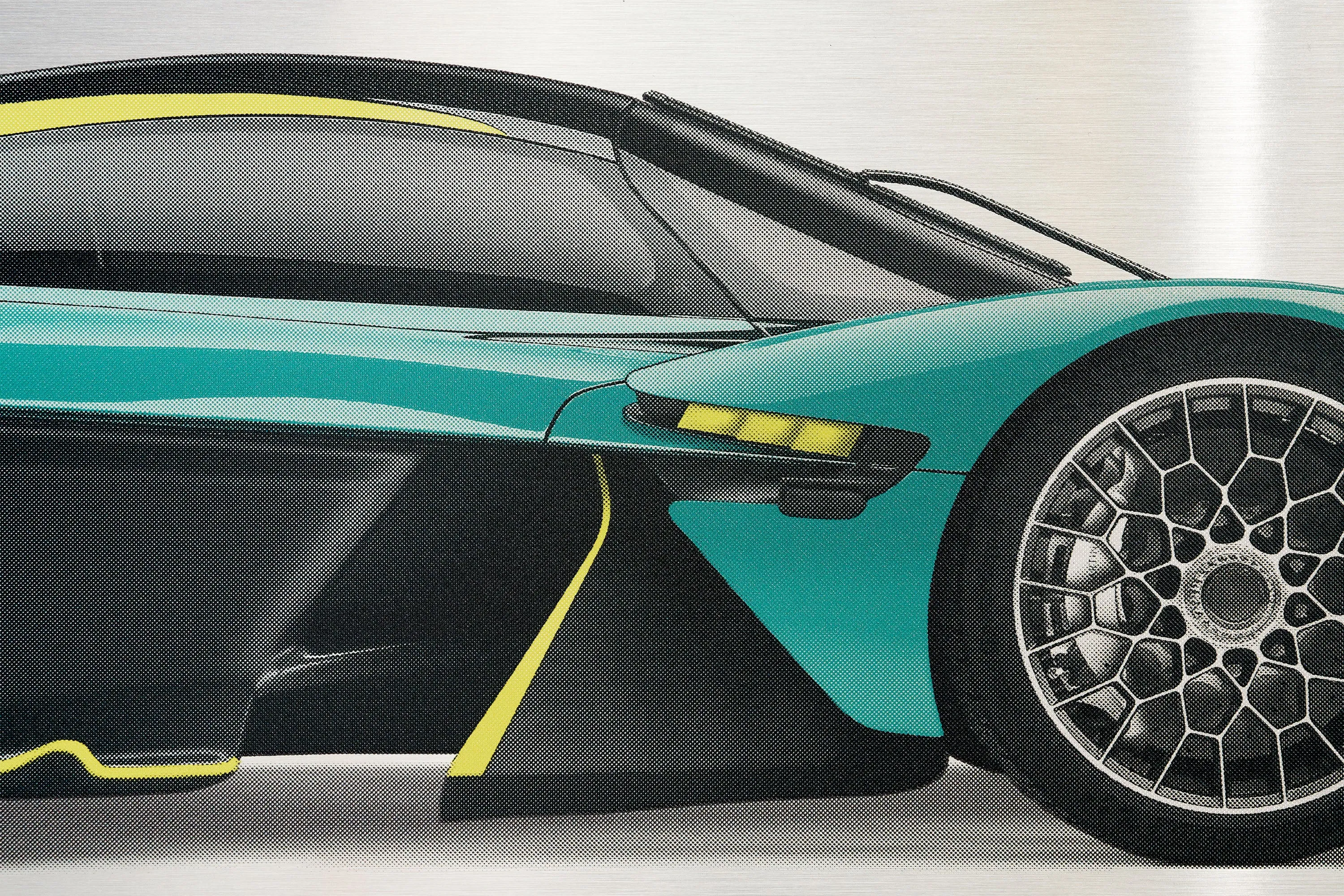 Aston Martin Valkyrie - 150cm Half Tone Flat Bed Print - Side View