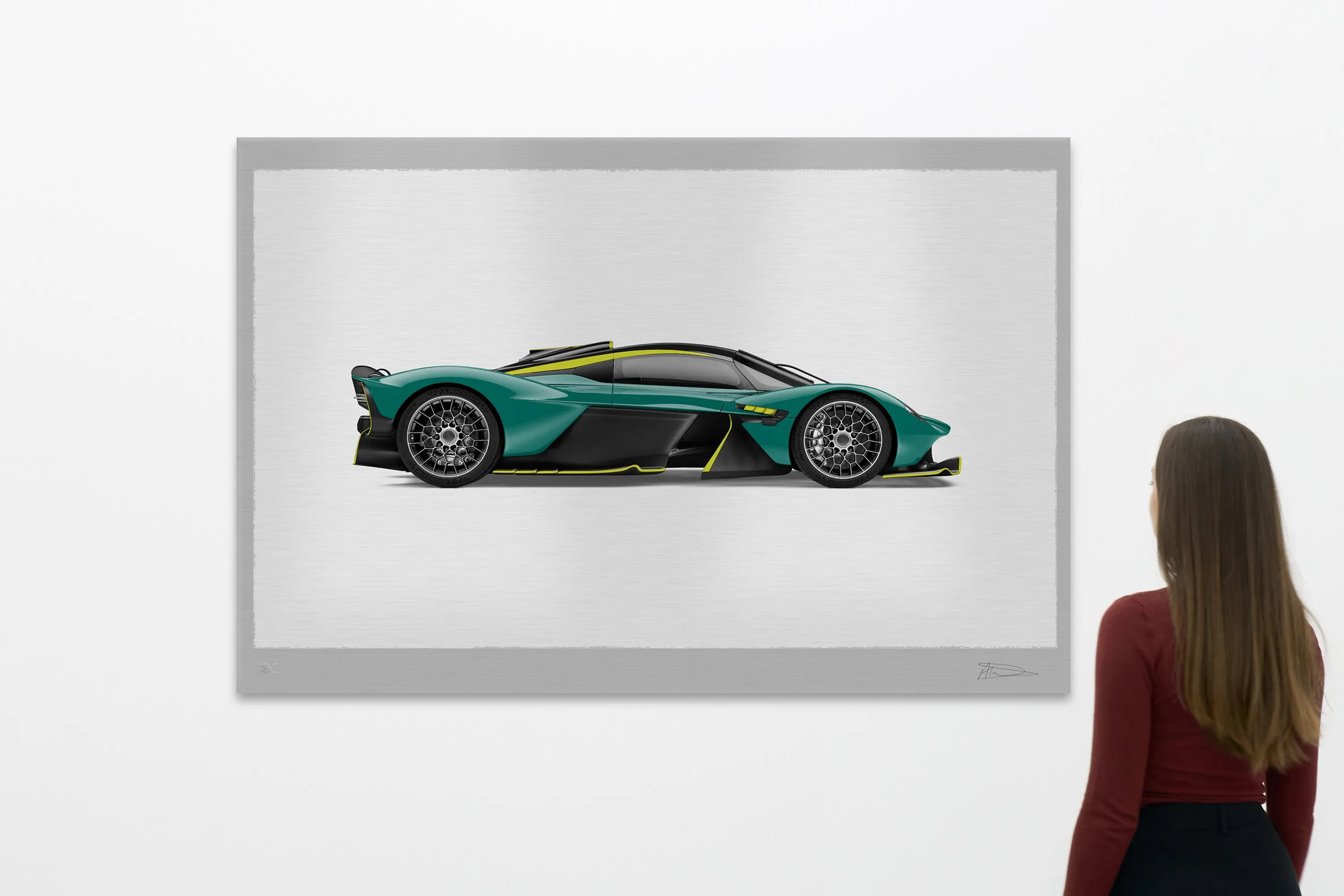 Aston Martin Valkyrie - 150cm Half Tone Flat Bed Print - Side View