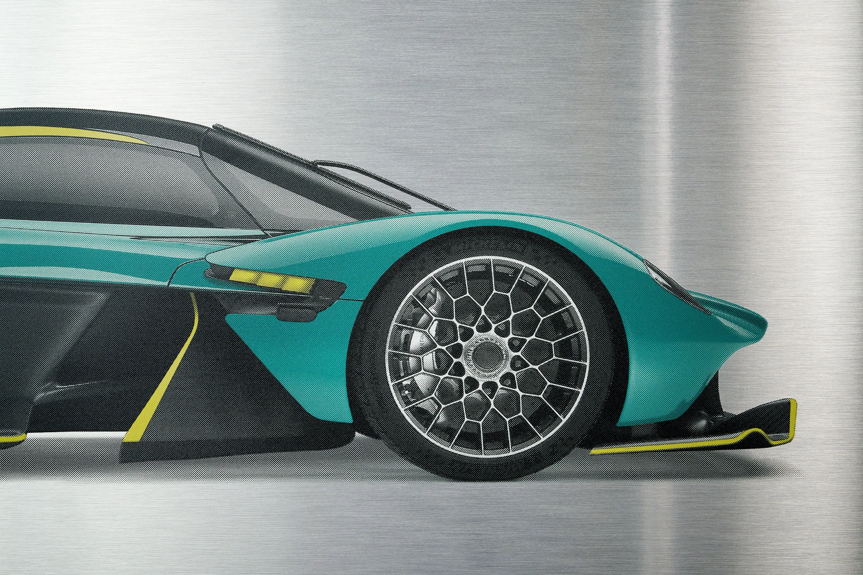 Aston Martin Valkyrie - 150cm Half Tone Flat Bed Print - Side View