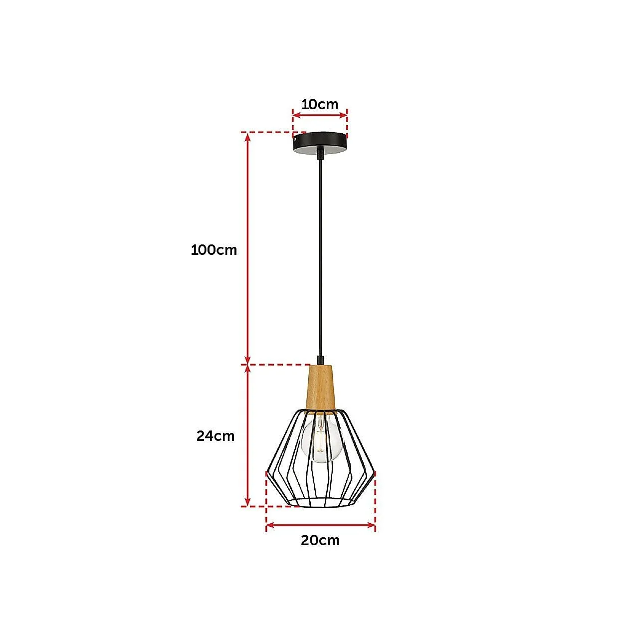 Black Wood Pendant Light Bar Lamp Kitchen Lighting Modern Ceiling