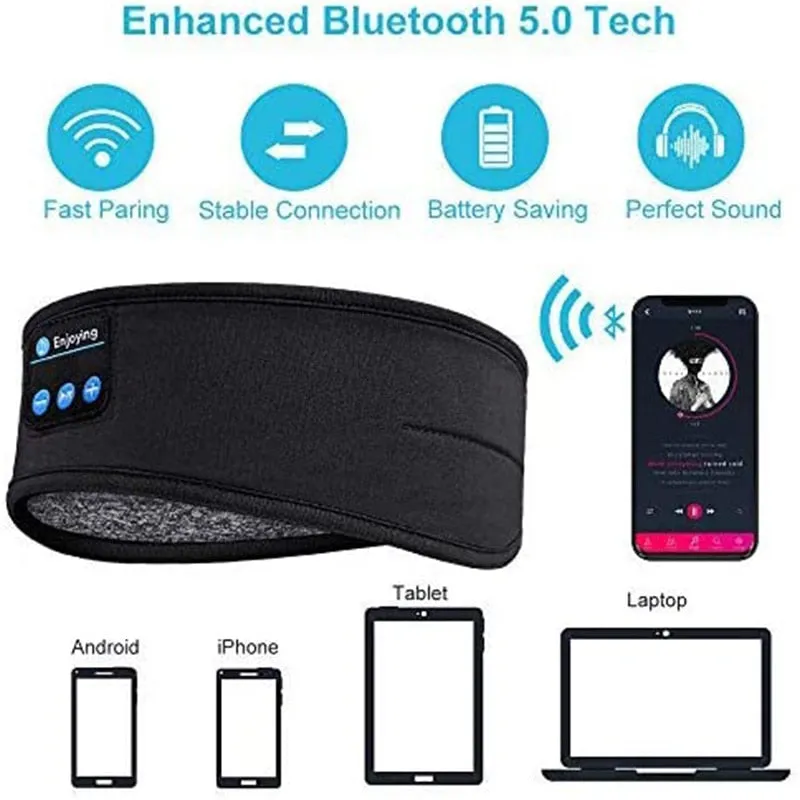 Bluetooth Headphones /Sleep Elastic Eye-mask for Side Sleepers