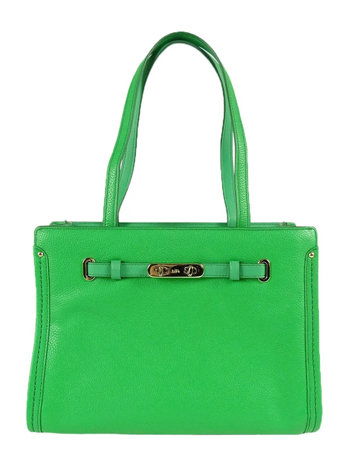Coach Women's Polshd Pebble Leather Small Coach Swagger Tote Light/green Satchel