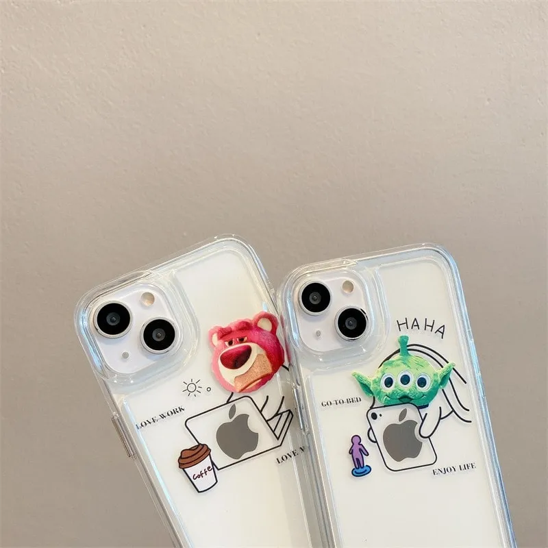 Creative Office Cartoon Bear iPhone Case