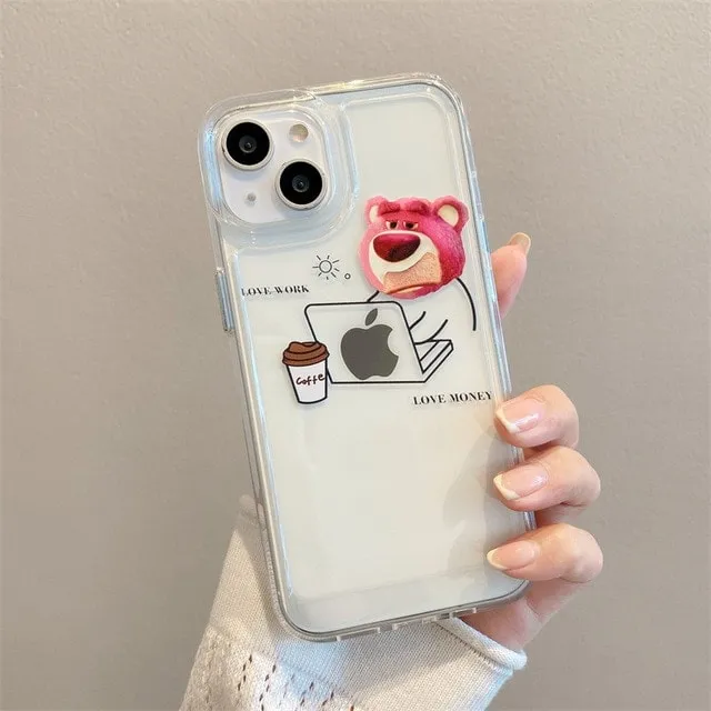 Creative Office Cartoon Bear iPhone Case