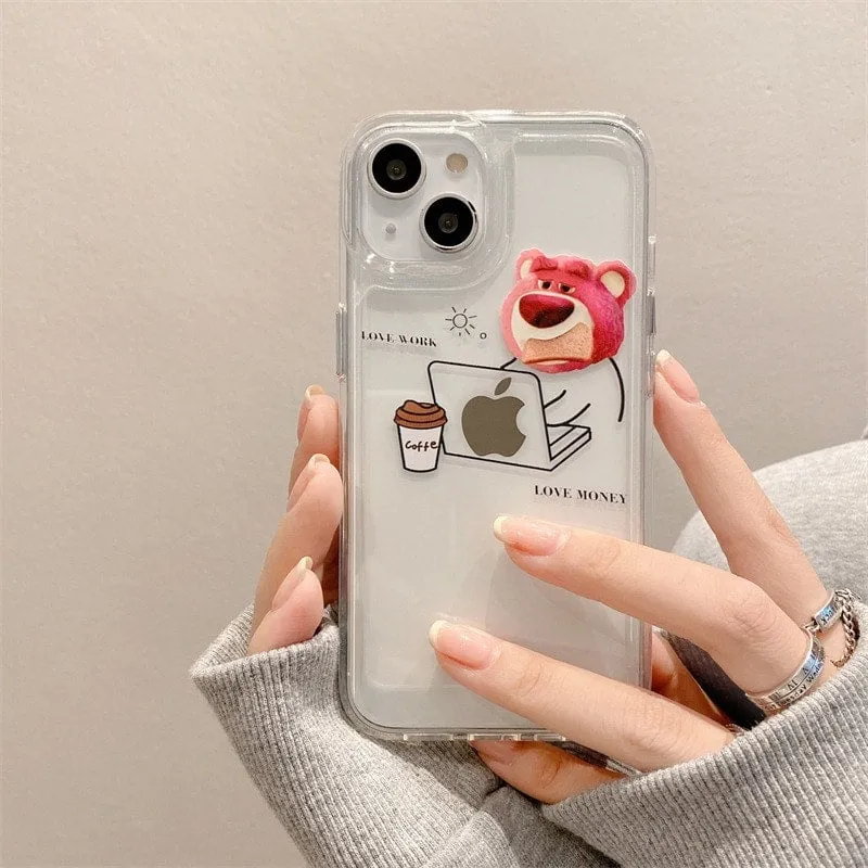 Creative Office Cartoon Bear iPhone Case
