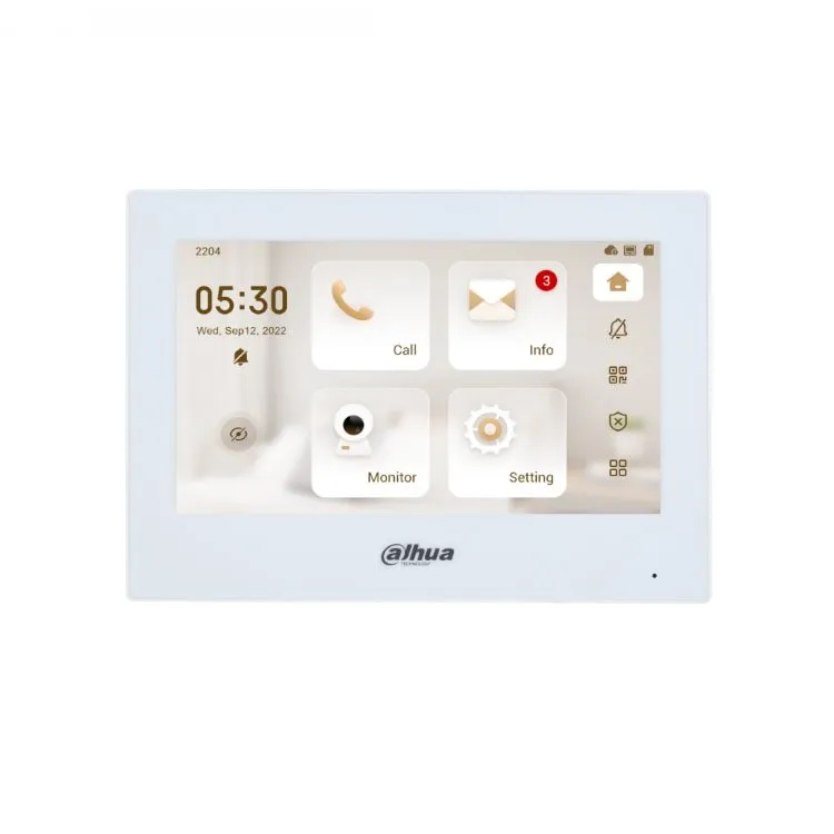 Dahua Intercom Kit, Outdoor Station with Mifare Card Reader and White 7-inch Touch Screen, KIT-DHI-7INWHT3211D-P