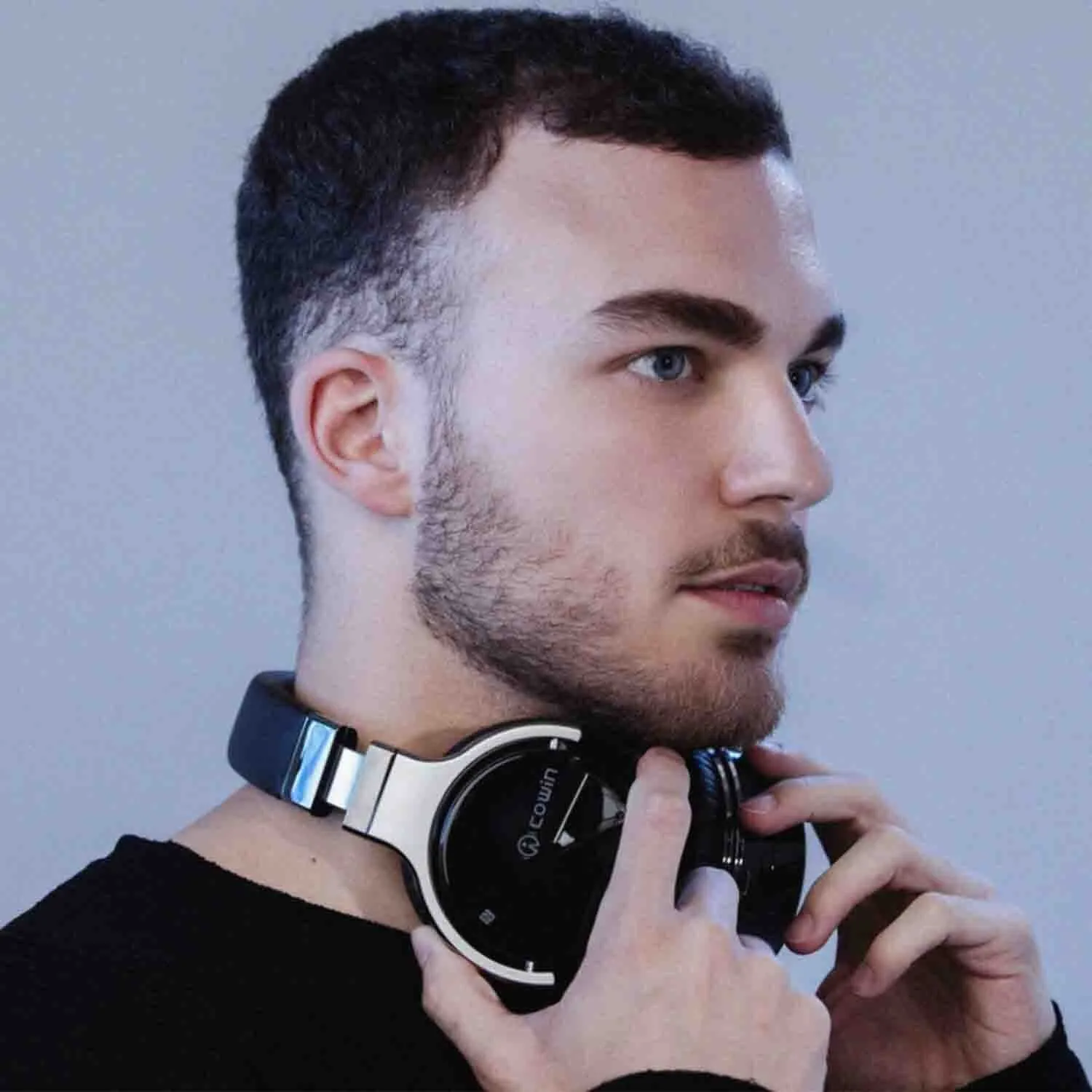 E7 Active Noise Cancelling Bluetooth Deep Bass Wireless Headphones with Microphone - Black (Renewed)