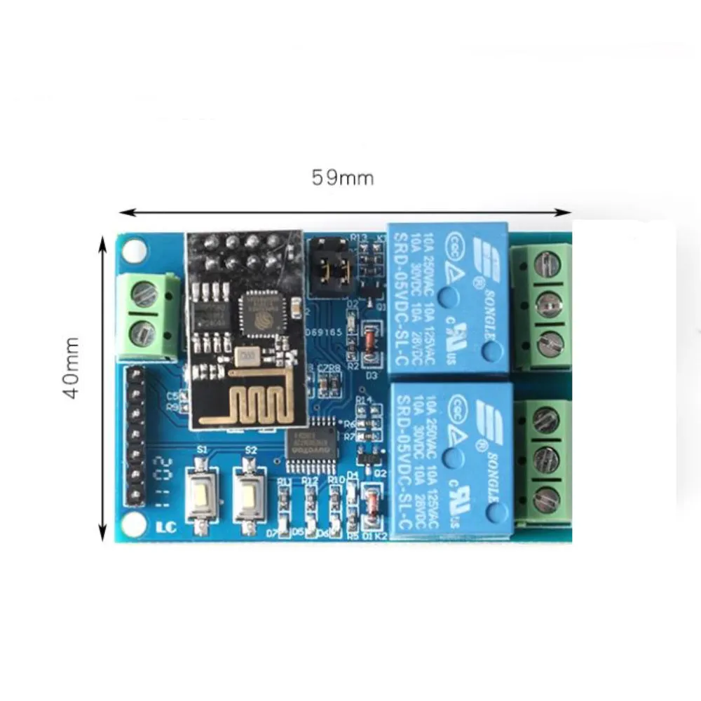 ESP8266 ESP-01 5V 2 Channels WiFi Relay Module Home Remote Control Switch
