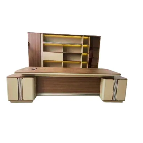 Executive Office Desk & Bookshelf