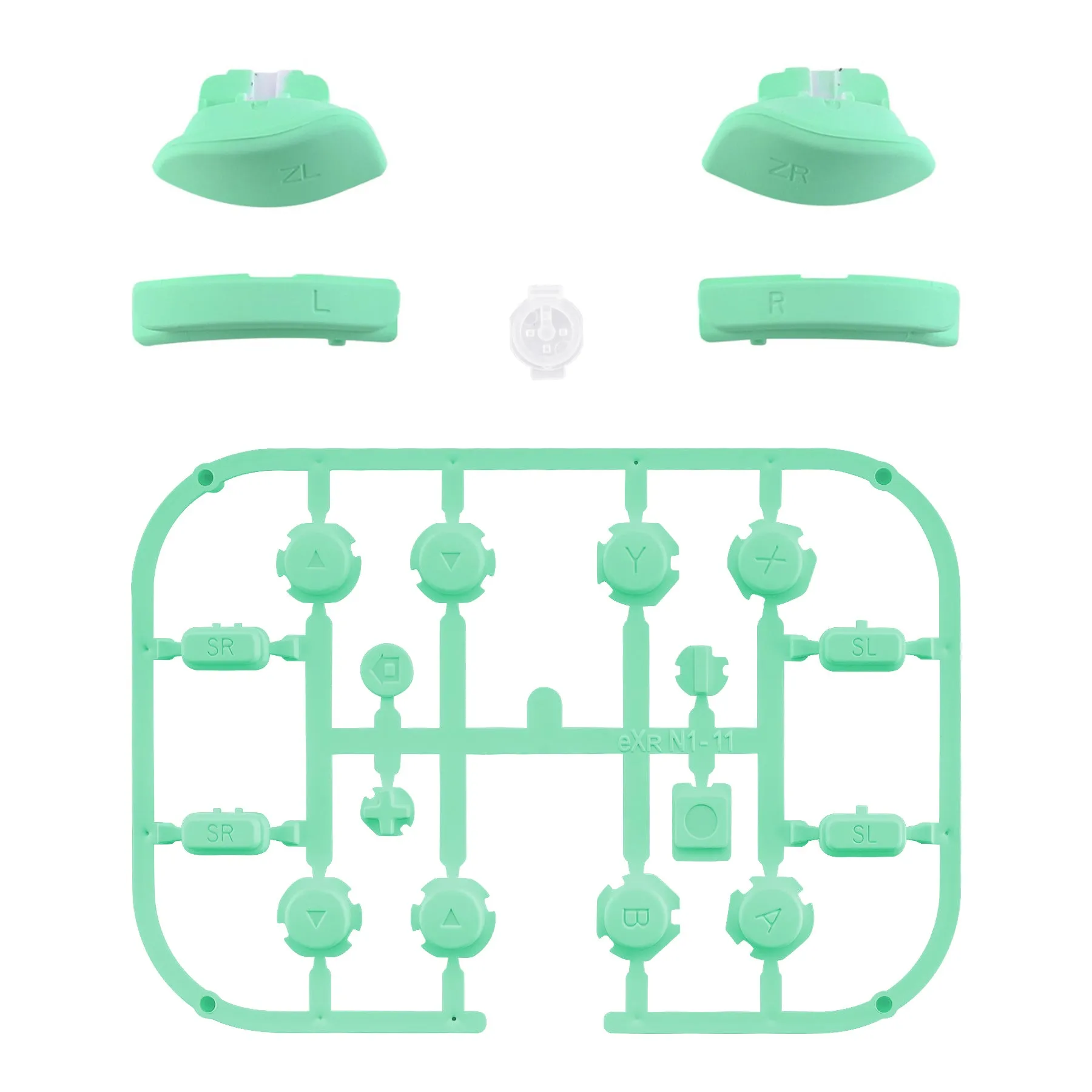 eXtremeRate Mint Green Replacement ABXY Direction Keys SR SL L R ZR ZL Trigger Buttons Springs, Full Set Buttons Repair Kits with Tools for NS Switch JoyCon & OLED JoyCon - JoyCon Shell NOT Included- AJ208