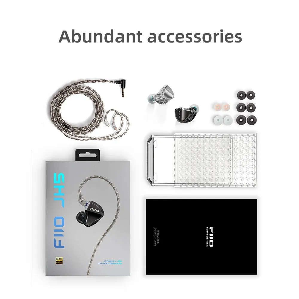 FiiO/JadeAudio JH5 1DD 4BA Hybrid HiFi In-Ear Earphones