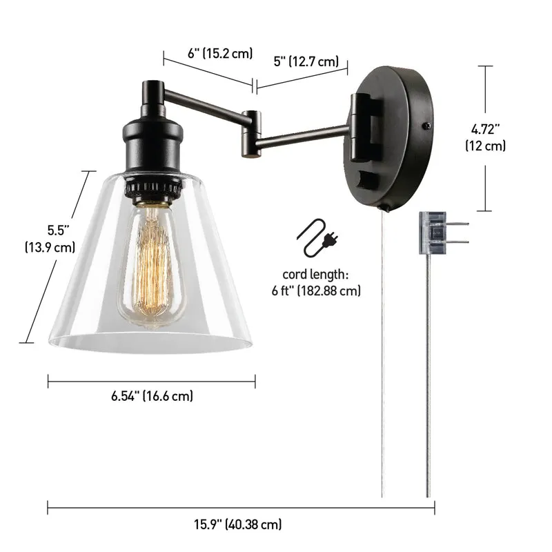 Globe Electric Leclair 1-Light Oil Rubbed Bronze Vintage Wall Sconce