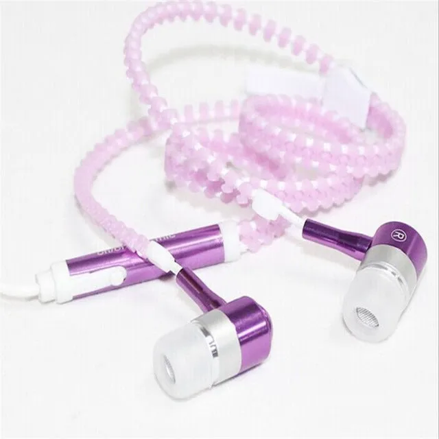 Glow In The Dark Zipper Mic Earphones