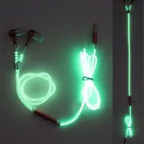 Glow In The Dark Zipper Mic Earphones