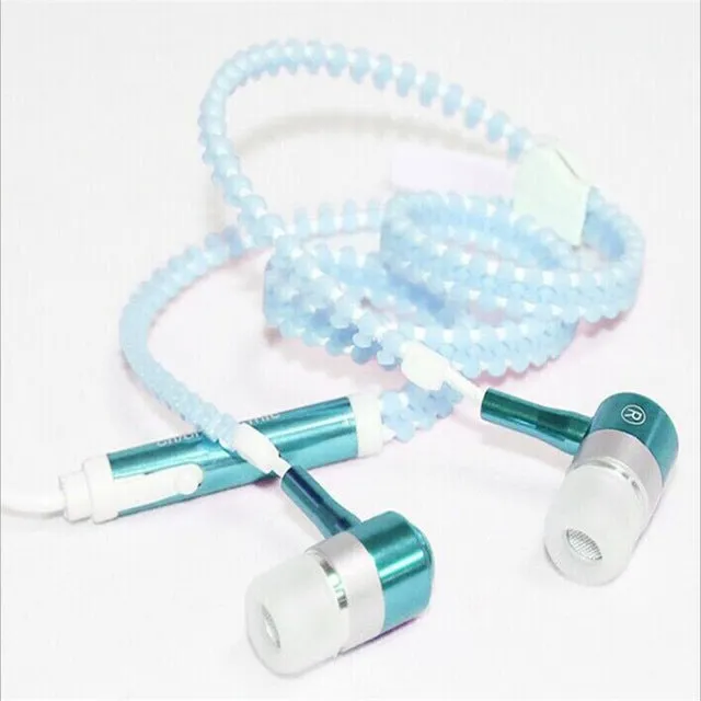 Glow In The Dark Zipper Mic Earphones