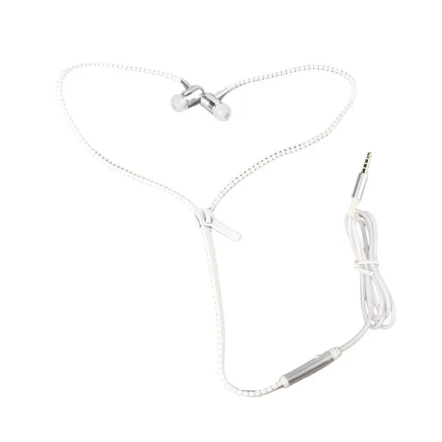 Glow In The Dark Zipper Mic Earphones