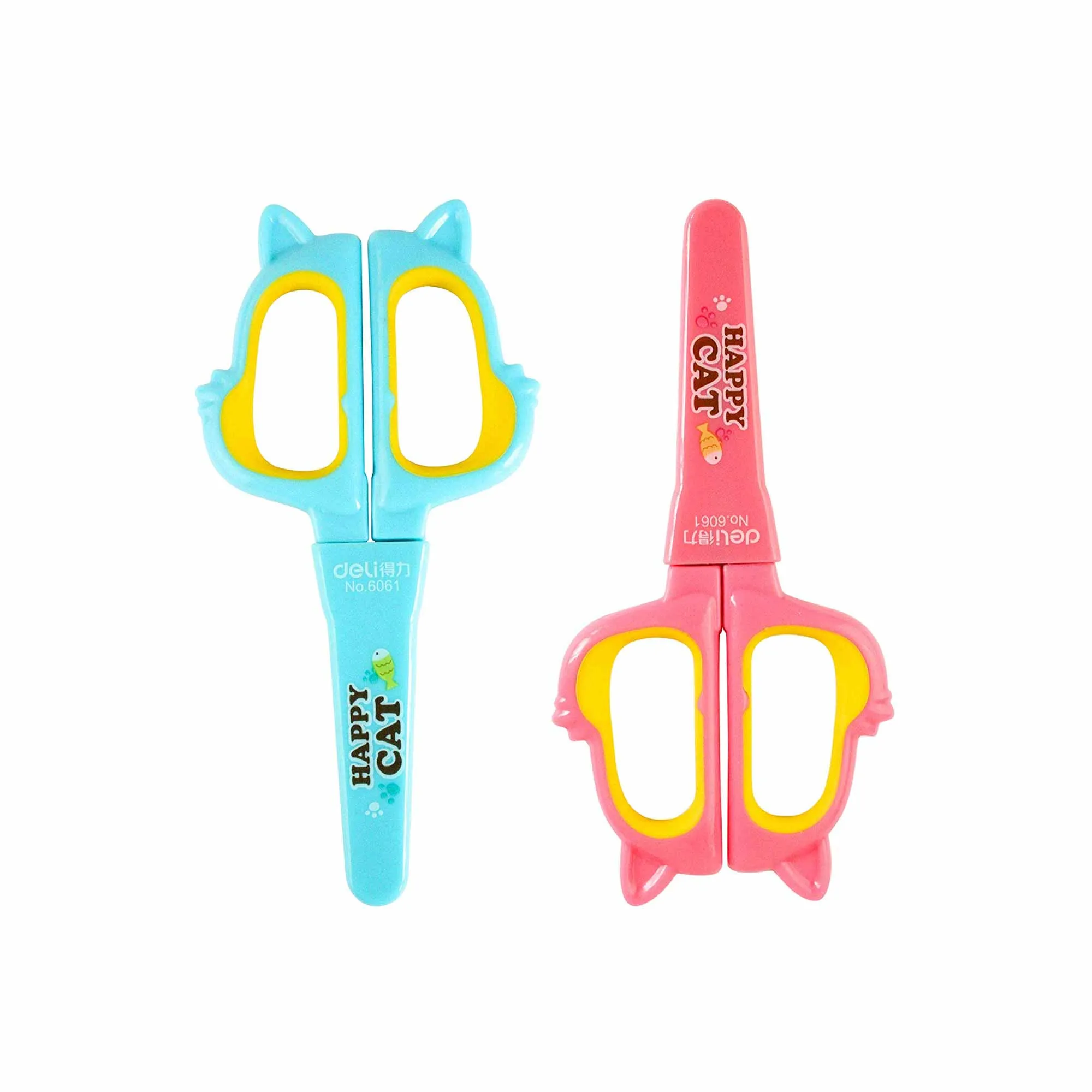 Happy Cat Hand Held Scissors - Pink and Blue