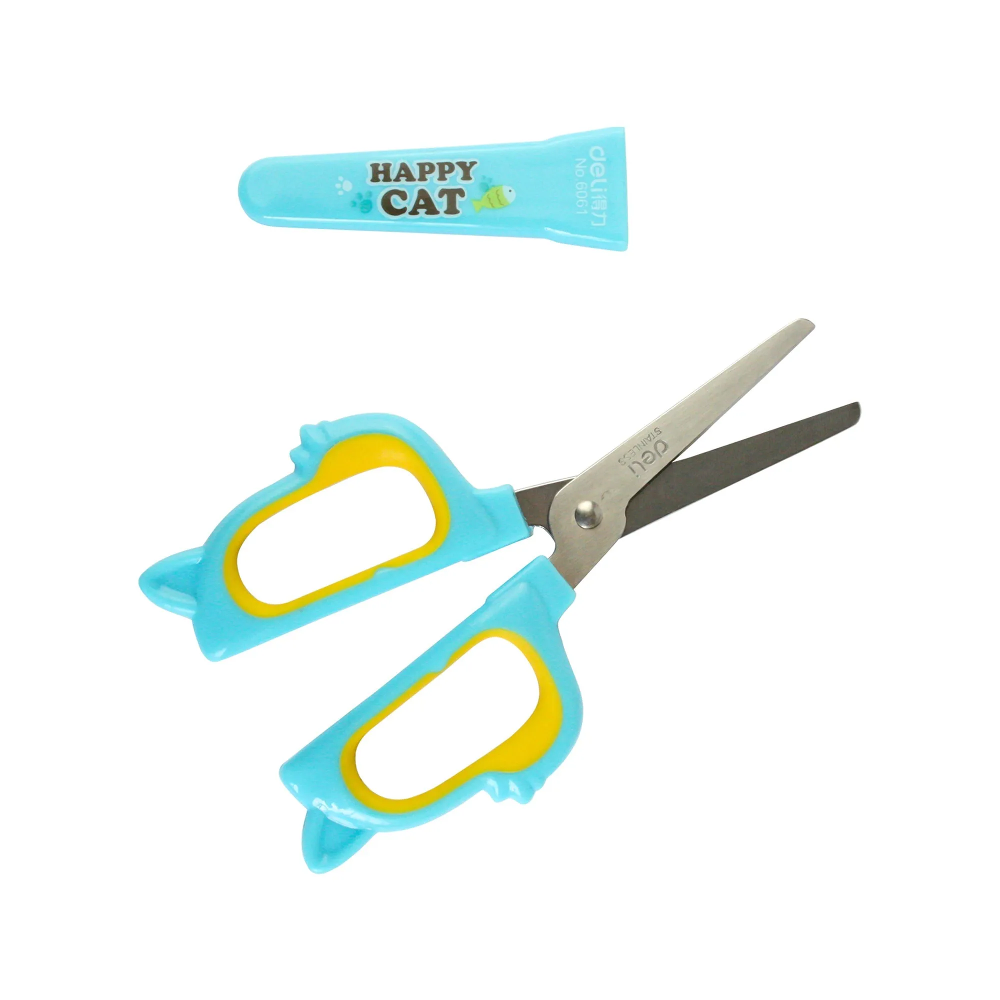 Happy Cat Hand Held Scissors - Pink and Blue