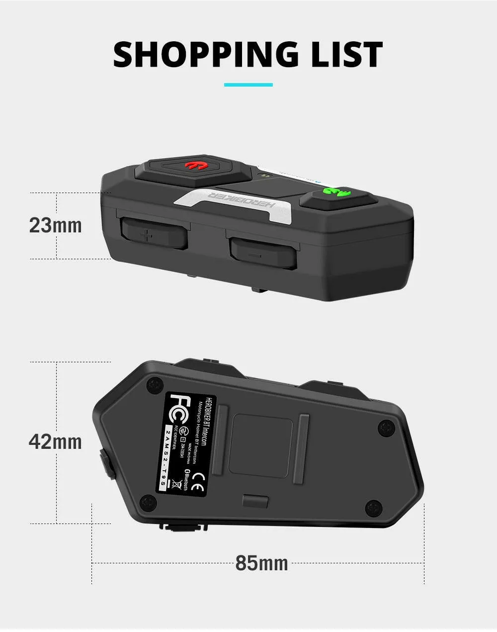 HEROBIKER Motorcycle Intercom Waterproof 1200M Bluetooth Intercom Helmet Headset Moto Headset Wireless Headset Interphone