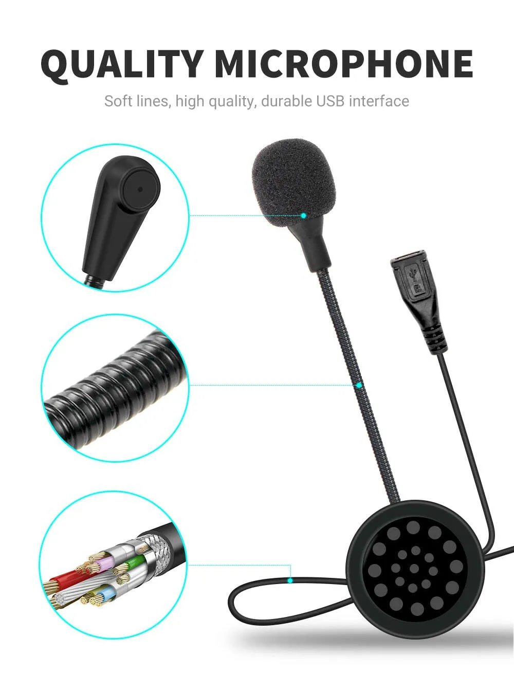 HEROBIKER Motorcycle Intercom Waterproof 1200M Bluetooth Intercom Helmet Headset Moto Headset Wireless Headset Interphone