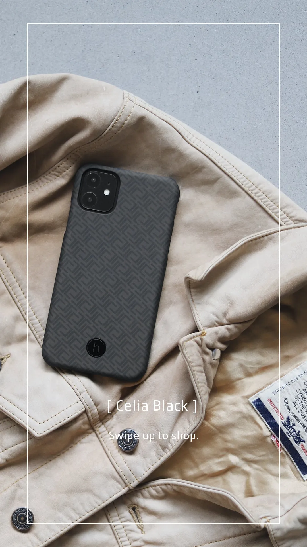 Holdit Style Phone Case for iPhone 11/XR Celia Series - PARIS CELIA BLACK & BLACK